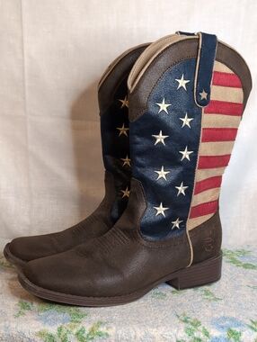 Roper Patriotic 🇺🇸 Western Cowgirl Boots womens 8